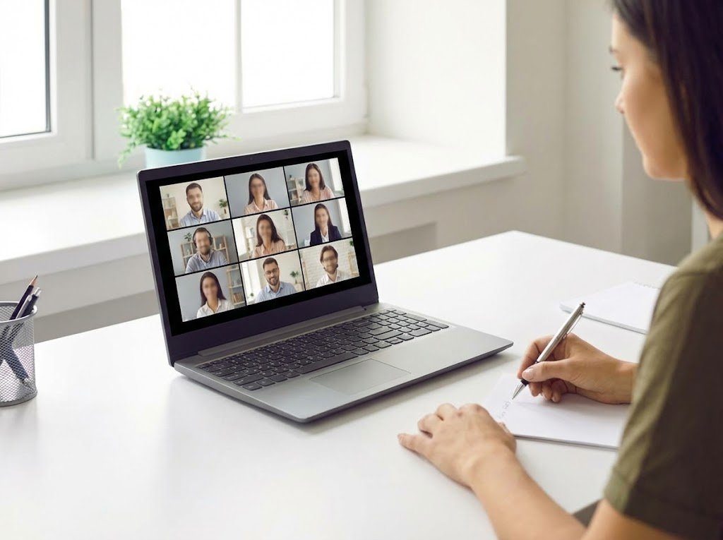 Professional participating in a virtual workshop session